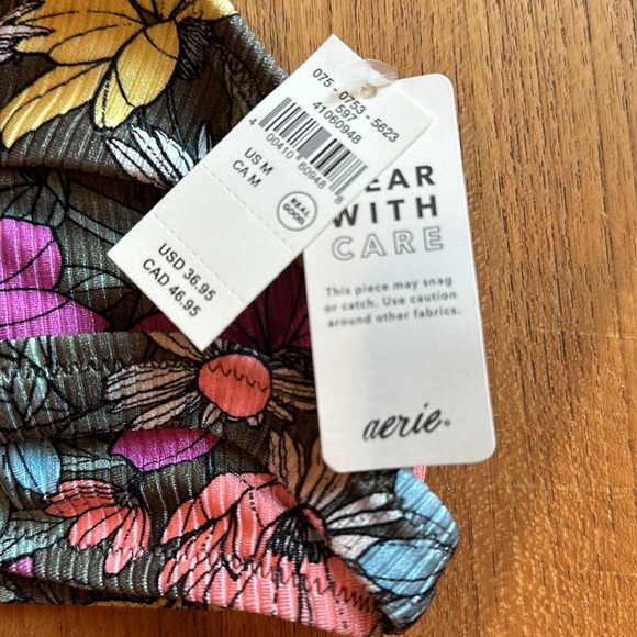 Aerie Floral Bikini Top - Size Medium - NWT - Picture 2 of 4
